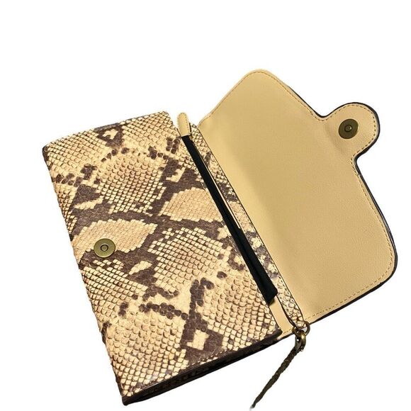 Lauren Ralph Lauren Snakeskin Animal Print Adair Crossbody Compact Wallet Luxury - Picture 7 of 15